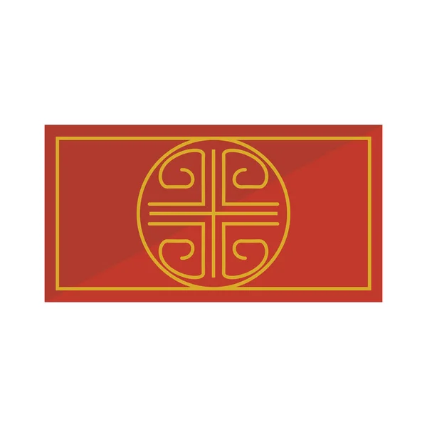 Figura étnica dourada ícone isolado — Vetor de Stock