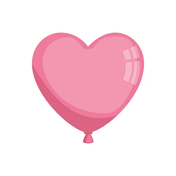 Helio globo en forma de corazón icono aislado — Vector de stock
