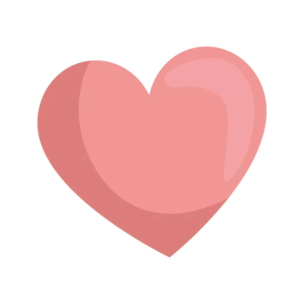 Lindo corazón amor aislado icono — Vector de stock