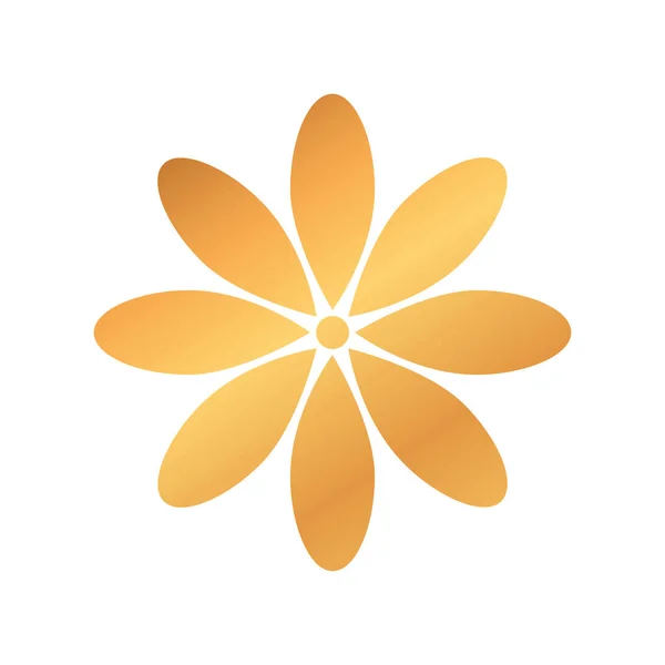 Şirin altın çiçek doğal izole ikon — Stok Vektör