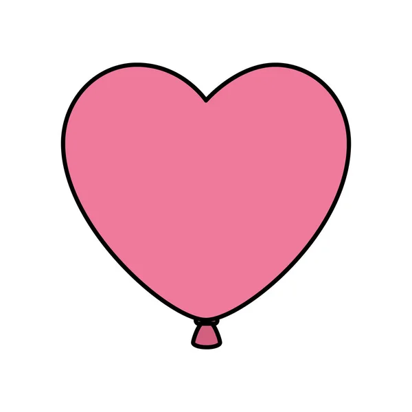 Hélio balão em forma de coração ícone isolado — Vetor de Stock