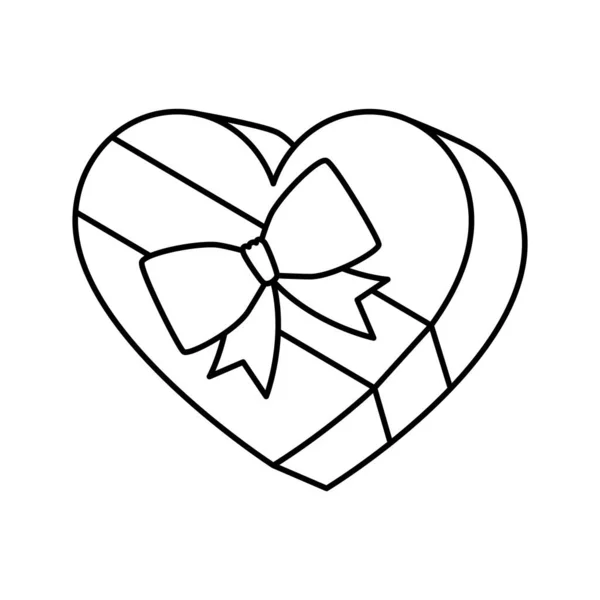 Подарок в форме сердца изолированный значок — стоковый вектор