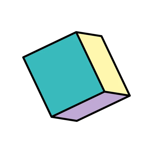 Cubo estilo isométrico icono aislado — Vector de stock