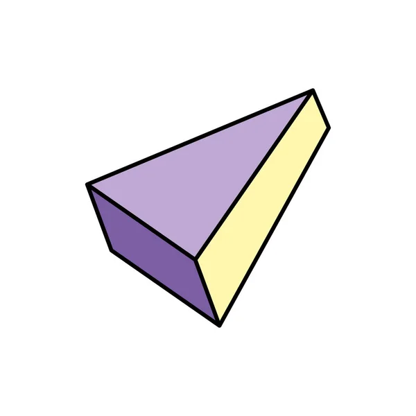 Háromszög izometrikus stílusú izolált ikon — Stock Vector