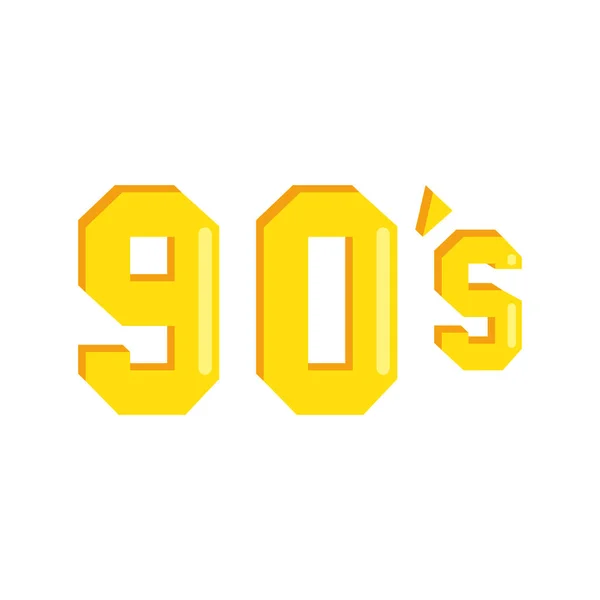 Nineties sign retro style isolated icon — 스톡 벡터