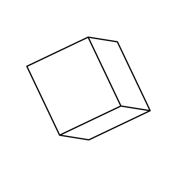 Icône de style de ligne isométrique cube — Image vectorielle