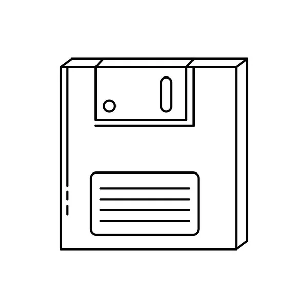 Disquete de los años noventa icono de estilo de línea retro — Vector de stock