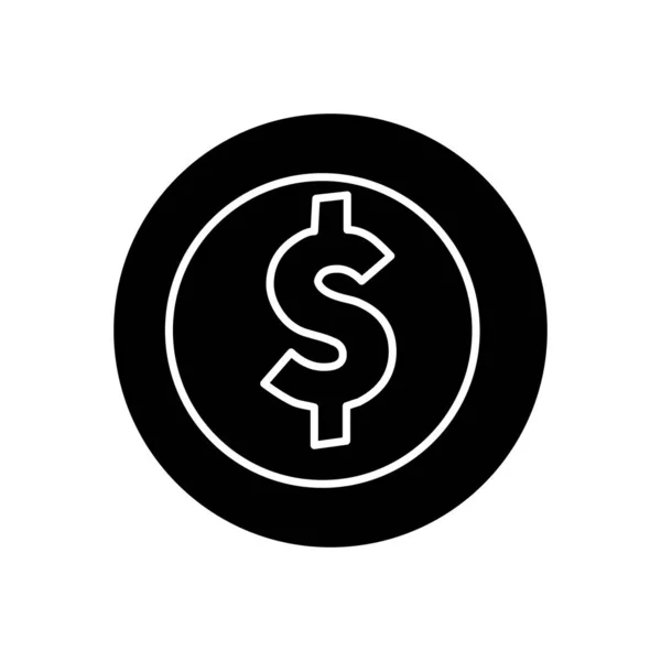 Silhouette of coin money cash isolated icon — стоковый вектор