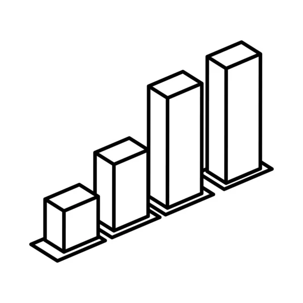 Rácsok statisztikai grafikon elszigetelt ikon — Stock Vector