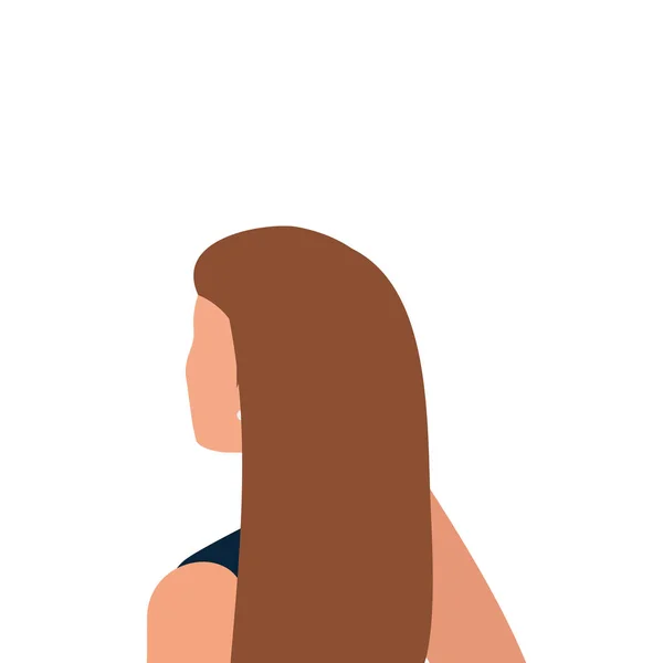 Retour belle femme avatar personnage icône — Image vectorielle
