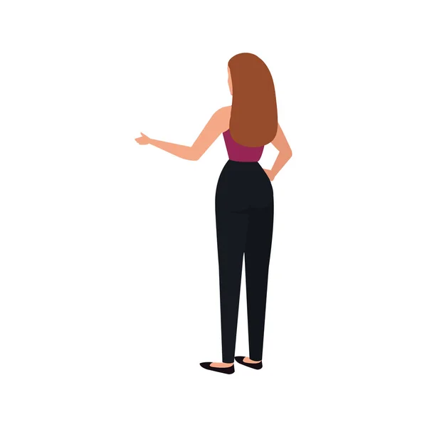 Retour entreprise femme élégant avatar caractère — Image vectorielle