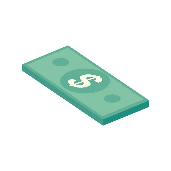 Banconota denaro icona isolata — Vettoriale Stock