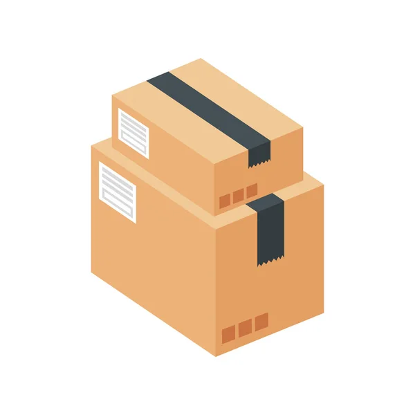 Boxes package cargo isolated icon — Stok Vektör