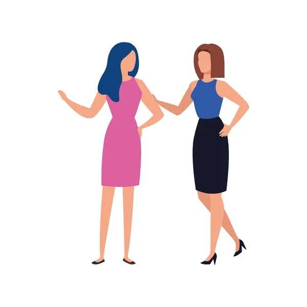 Mujeres de negocios carácter avatar elegante — Vector de stock