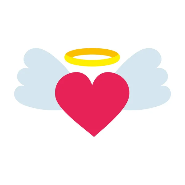 Corazón con alas pop icono de estilo de arte — Vector de stock