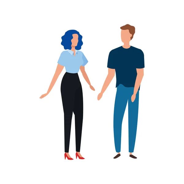 Couple d'affaires personnage avatar élégant — Image vectorielle
