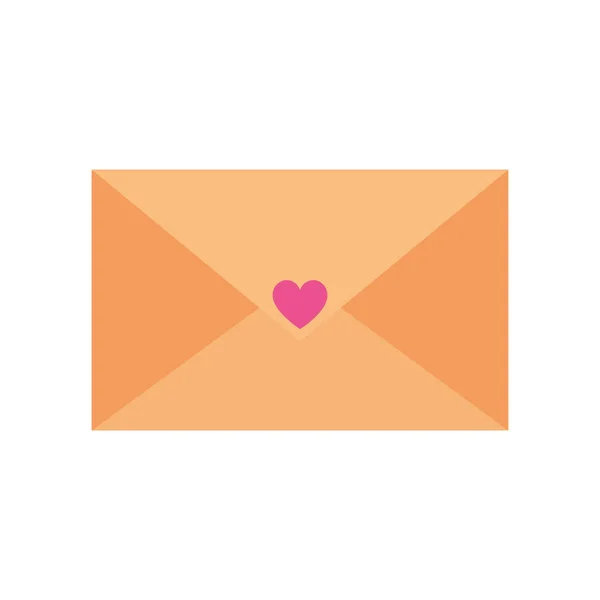 Kuvert mail med hjerte isoleret ikon – Stock-vektor