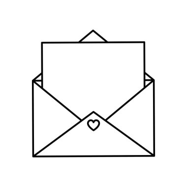 Kalp izole edilmiş simgeyle açılan zarf