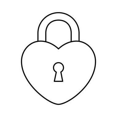 asma kilit şekli kalp izole simgesi