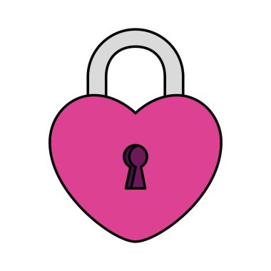 asma kilit şekli kalp izole simgesi