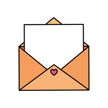 Kalp izole edilmiş simgeyle açılan zarf