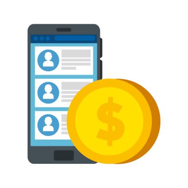 Sohbet ve bozuk para ile akıllı telefon aygıtı