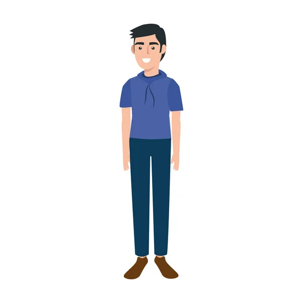 Genç adam avatar karakter simgesi — Stok Vektör