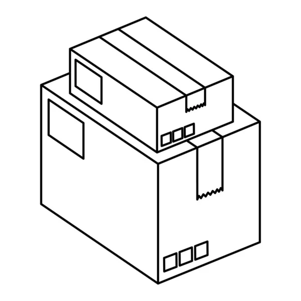 Cajas paquetes carga aislado icono — Vector de stock