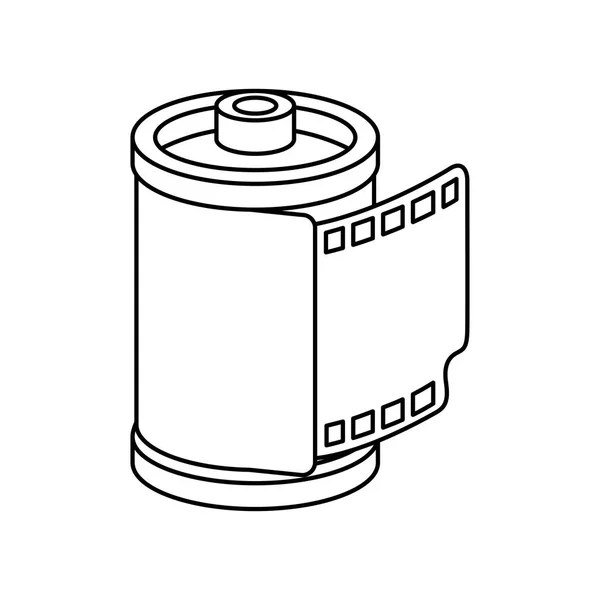 Rollo cámara noventa retro línea estilo icono — Archivo Imágenes Vectoriales