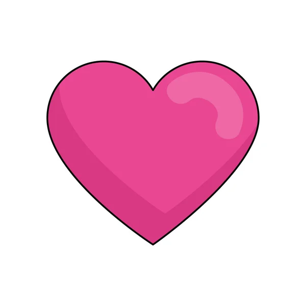 Schattig hart liefde geïsoleerde pictogram — Stockvector