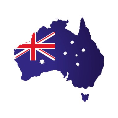 Bayrak ikonuna sahip Avusturalya haritası