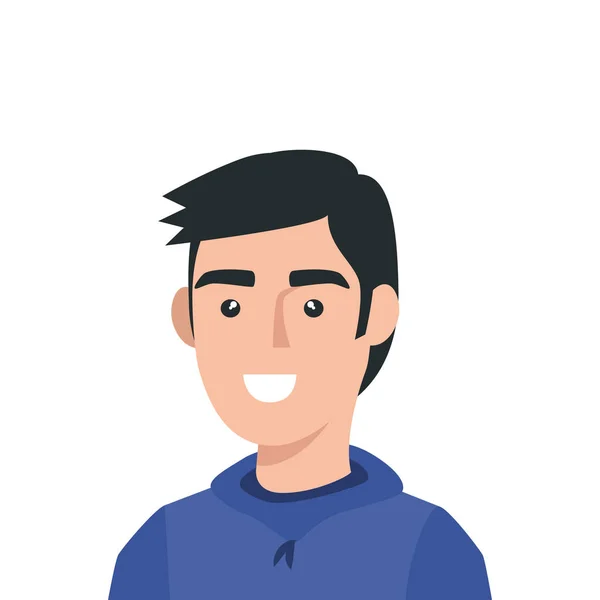 Jeune homme avatar personnage icône — Image vectorielle
