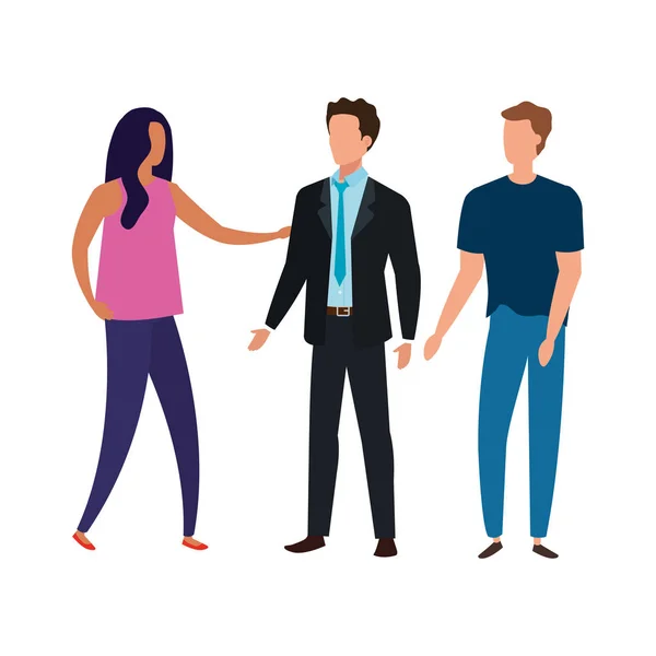 Group of business people avatar characters — 스톡 벡터