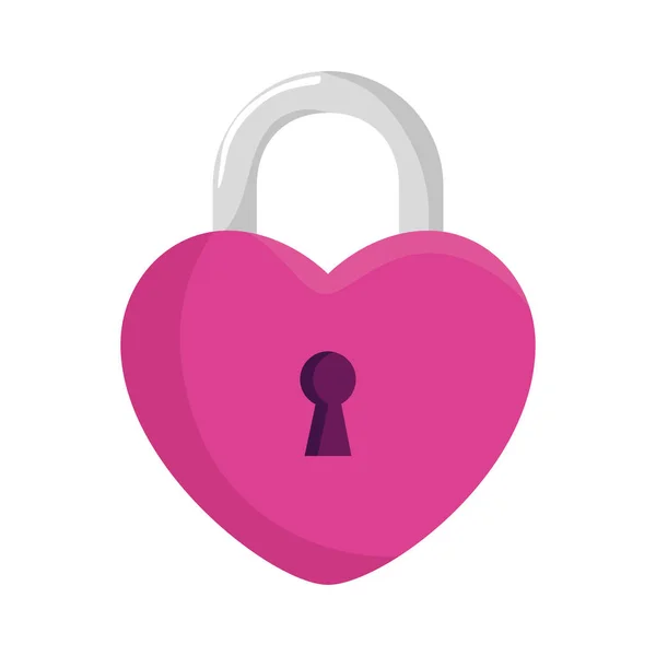 Padlock in shape heart isolated icon — Stock Vector