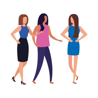 group of business people elegant avatar character