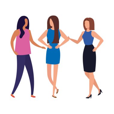 group of business people elegant avatar character