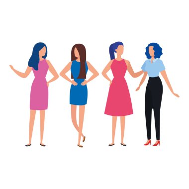 group of business people elegant avatar character