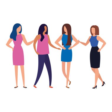 group of business people elegant avatar character