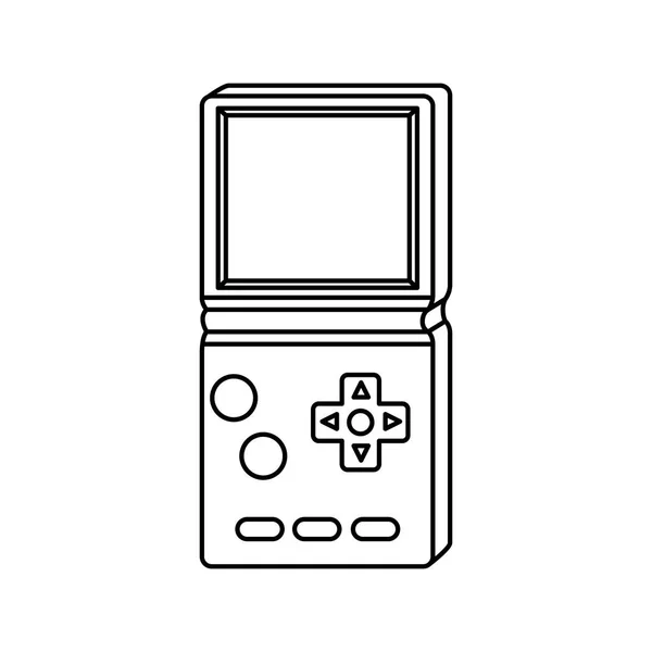 Video game handle of nineties line style icon — Stok Vektör
