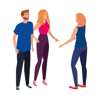 group of young people isolated icon