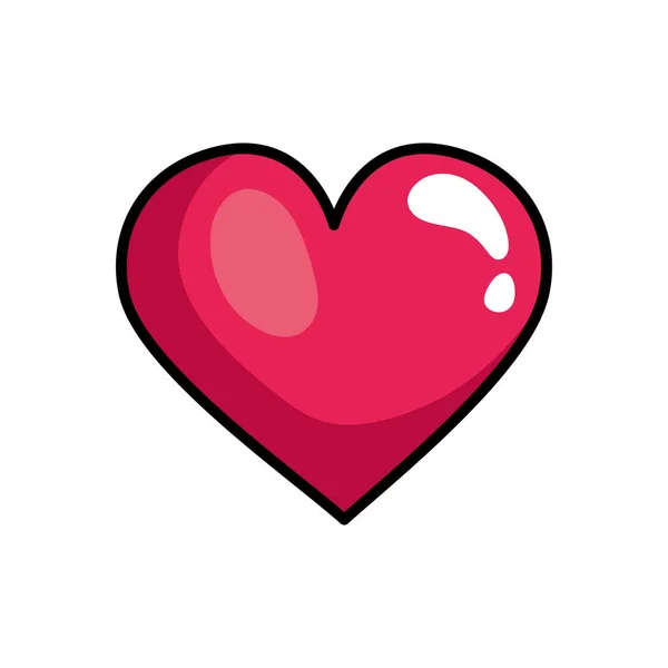 Coração amor pop ícone estilo de arte —  Vetores de Stock