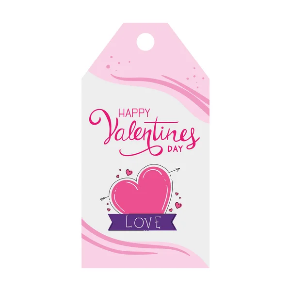 Etichetta di giorno di valentines con decorazione — Vettoriale Stock