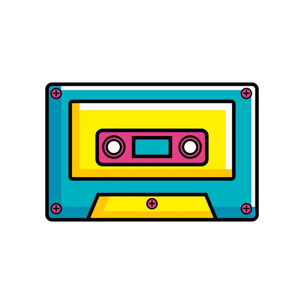 Cassette música pop arte icono de estilo — Vector de stock