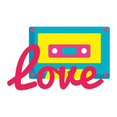 Sevgi dolu kaset müzik pop sanatının simgesi.