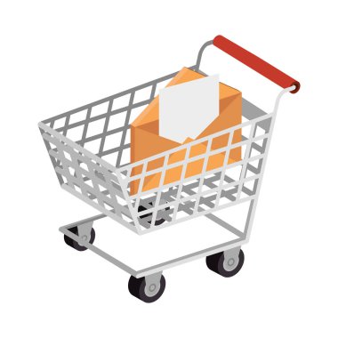 Tek başına alışveriş simgesine sahip zarf postası