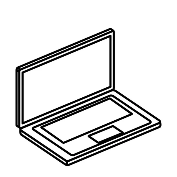 Ordinateur portable dispositif d'ordinateur icône isolée — Image vectorielle