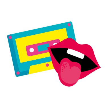 Seksi ağızlı kaset pop sanat ikonu