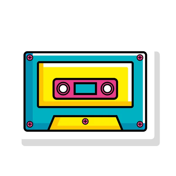 Kassette Musik Pop Art Stil-Ikone — Stockvektor