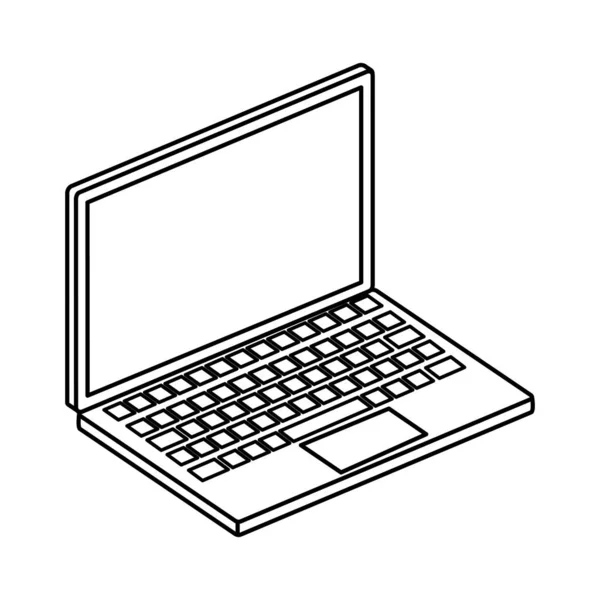 Laptop számítógép eszköz izolált ikon — Stock Vector