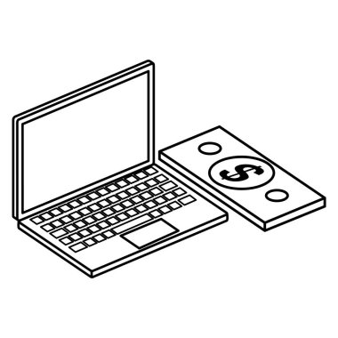 fatura paralı dizüstü bilgisayar izole edilmiş simge